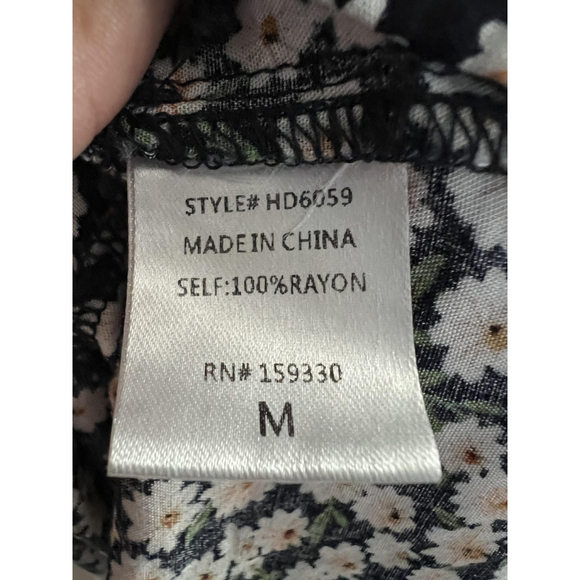 Midi Dress Daisy Floral Cottage Prairie Boho Dark Fairy Milkmaid Peasant Ruffle - Picture 10 of 11